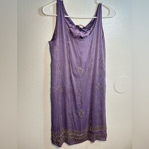 F21 Flapper Beaded Shift Dress Gatsby 20's women size s